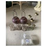 MOSAIC HANGING CANDLE HOLDERS, BRASS TEA LIGHT