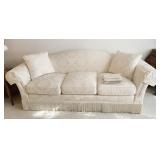 OFF WHITE SOFA HIGHLAND HOUSE W/ FRINGE -