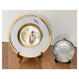 24K GOLD EDGE CHOKIN PLATE WITH WOMAN IN