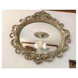 IMPRESSIVE BEVELED GLASS MIRROR 50 INCH X52 WOOD