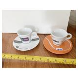 2 LAVAZZA EXPRESSO CUPS AND SAUCERS