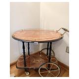 FRENCH LACQUERED TEA CART WITH FLOWER DESIGN 27