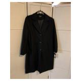 NWT JONES NEW YORK WOMENï¿½S LONG BLACK DRESS COAT,