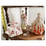 3 FIGURINES GIRL WITH DOG HAS BEEN GLUED AT WASTE