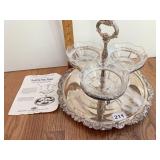 REVOLVING SHERATON SILVER PLATE PARTY PLATTER
