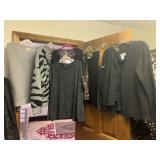 BLACK LADIES TOPS, SOME WITH SEQUINS AND BEADS,