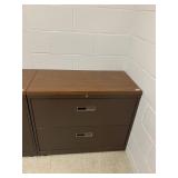 WOOD LOOK FORMICA TOPPED LATERAL FILING CABINET,
