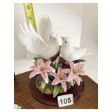 ANDREA BY SADEK PORCELAIN DOVES WITH BLOOMING