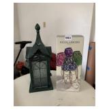 DECORATIVE HOUSE CANDLE LANTERN AND MINI CANDLE