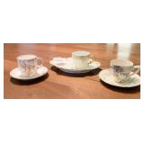 2 TEACUPS WITH SAUCER AND ONE TEACUP WITH SNACK
