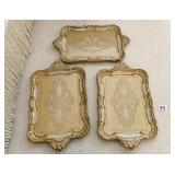 SEZZATINI HAND MADE ITALY 3 TRAYS 14" X 8.5"