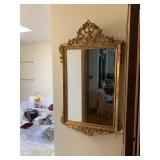 52X31 CARVED WOOD GOLD TONE FRAMED BEVEL EDGE