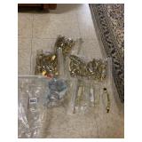 APPROX 52 BRASS TONE DOOR PULLS AND HARDWARE