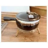 MCM USA BEAN POT WITH LID AND CANDLE WARMER FACE