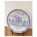 SPAIN MONASTERY SOUVENIR PLATE WITH DISPLAY STAND