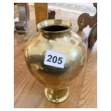 HEAVY 9 1/2 INCH BRASS VASE