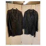 2 LONG LEATHER WOMENï¿½S JACKETS, COLEBROOK & CO SZ
