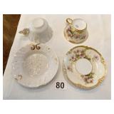 HAVILAND FLOWER DESIGN CUP/SAUCER SLOVENIAN