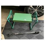 GARDEN KNEELING STOOL WITH LONG HANDLED GARDEN