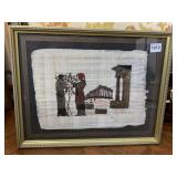 PAPYRUS GREEK MYTHOLOGY ART PIECE, FRAMED UNDER