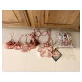 PINK/ROSE TASSELS AND PILLOW