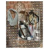 ACRYLIC TRAY OF HEADBANDS AND OTHER HAIR