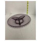 VINTAGE AMETHYST PURPLE DIVIDED PLATE 9"
