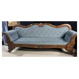 87" LONG ANTIQUE SOFA W/ BUTTON BACK VERY GOOD