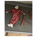 CIRCUS CLOWN MARIONETTE, STRINGS CUT
