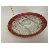 INDIANA GLASS DIVIDED SERVING PLATTER 12.5"
