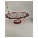 RUBY THUMBPRINT CAKE STAND 12" ROUND