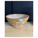 CARMEL MILK GLASS PUNCH BOWL INDIAN HUNT SCENE 7"