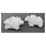 FENTON MILK GLASS HOBNAIL CANDY DISHES