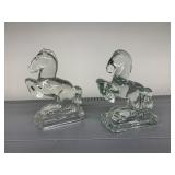 SMITH HORSE GLASS BOOKENDS