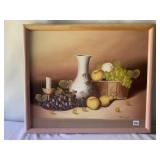 FRUIT PAINTING ON STRETCHED CANVAS, 26X 22,