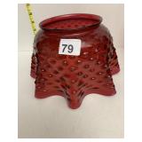 RED HOBNAIL RUFFLE EDGE GLOBE 5" ROUND, SMALL