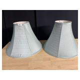 2 LIKE NEW LIGHT GREEN LAMP SHADES