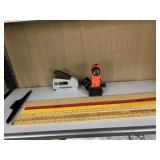 POWERSHOT STAPLER, FLASHLIGHT, YARD STICKS, T