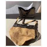 ROUND BOTTOM PURSE AND 2 ND PURSE