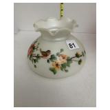 VINTAGE LAMP SHADE HAND PAINTED 6" BASE 5" H