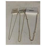 3 STERLING SILVER NECKLACES W/ 24K OVERLAY NEW