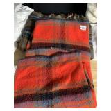 CONOR QUIN WOOL BLANKET, RED/BLACK BLANKET 60" X