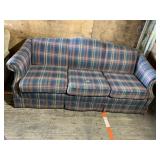 PLAID SLEEPER SOFA W/ CLEAN MATTRESS 78" L