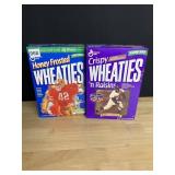 TWO FULL WHEATIES CEREAL BOXES WITH JACKIE