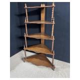 WALNUT CORNER VICTORIAN SHELF 49" H X 30" W X 17"