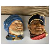 2 CHALKWARE HEADS
