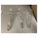 CRYSTAL BUD VASES 8"