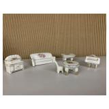 MINIATURE PORCELAIN FURNITURE, UNMARKED