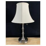 LAMP BRUSHED NICKLE, 28" H, WEIGHTED