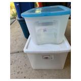 2 CLEAR TOTES W/ LIDS